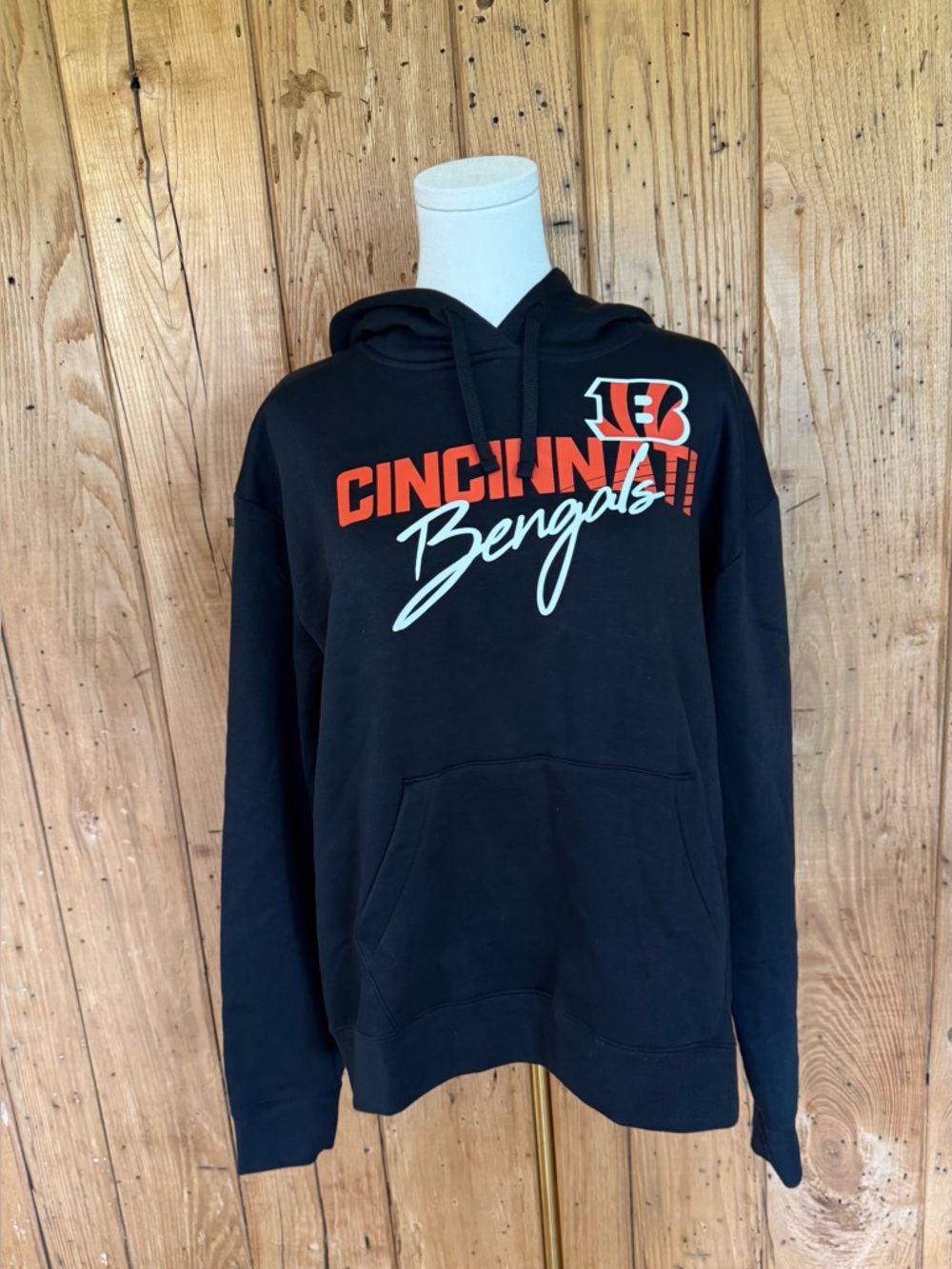 NFL Cincinnati Bengals Black Hoodie with Orange & White Team Script